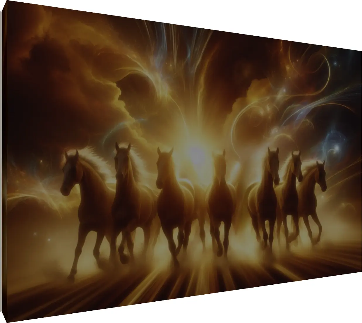 Glowing Seven Lucky Horses Vastu Print | PrintPosters.in